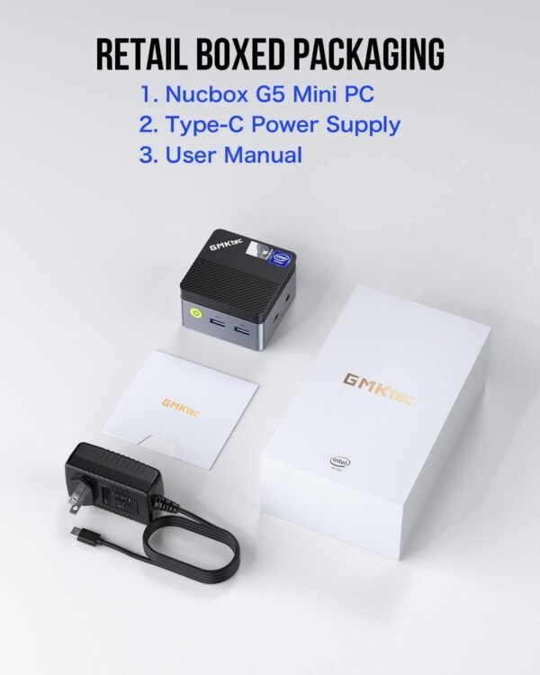 GMKtec Mini PC Windows 11 Pro N97 (Beat N150/N100/N95), Mini Computer G5, Intel Alder Lake N97 12th Gen (up to 3.60GHz) 12GB DDR5 512GB SSD/TF Card/USB3.2/HDMI*2 for Business/School/Office/Micro PC – Image 8