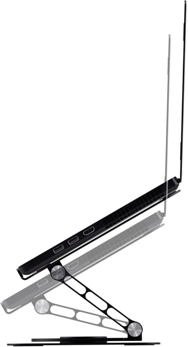 Trust Zeff Support Ordinateur Portable 16 Pouces Ergonomique, Angle de Rotation de 360°, Support PC Portable Pliable en Métal, Hauteur Réglable, Rehausseur PC Portable Dell HP Macbook, Noir – Image 9