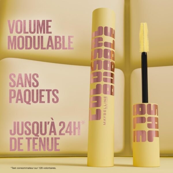 Maybelline New York - Mascara Volume Modulable - Effet Maxi - Cils Définis, Amplifiés, Séparés - Sans Paquets - Tenue Jusqu'à 24h - Colossal Bubble - Teinte : Noir - 10 ml – Image 5