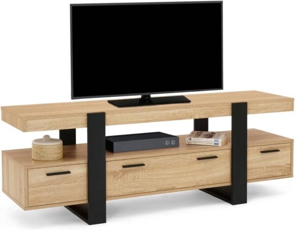 IDMarket - Meuble TV 140 cm Phoenix avec tiroirs Bois et Noir
