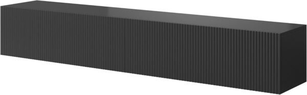 Selsey Meuble TV Armoire De Télévision 175 cm Suspendu Façade Fraisée Noir Veldio