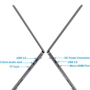 Alternative view of PINSTONE 14'' HD Ordinateur Portable (Celeron N4000, RAM 6 Go, 128 Go eMMC, UHD Graphics,), Clavier AZERTY, Couleur Argent