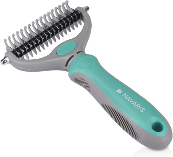 Navaris Brosse sous Poils Chien Chat - Peigne étrille Poil Long et Court - Accessoire toilettage Chiens Chats pour démêlage nœuds des Poils – Image 8