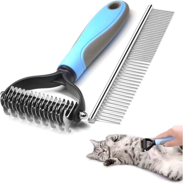 AIVORO Brosse Chien Poil Long, Brosses pour Chiens Chats, Brosse pour Chien 17+9 Dents Professionnel, Brosses de Toilettage pour Eliminer Nœuds/Sous-poil pour Animaux