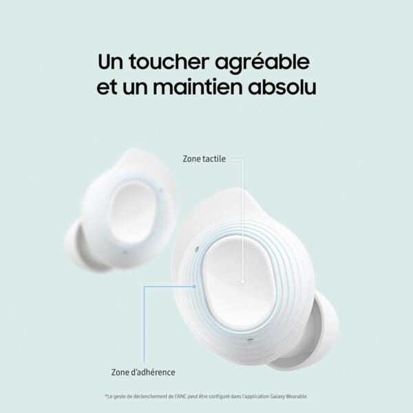 Samsung Galaxy Buds FE Écouteurs sans Fil, Réduction Active du Bruit, Ajustement Confortable, 3 Micros, Commande Tactile, Basses Profondes, Graphite, Version FR – Image 7