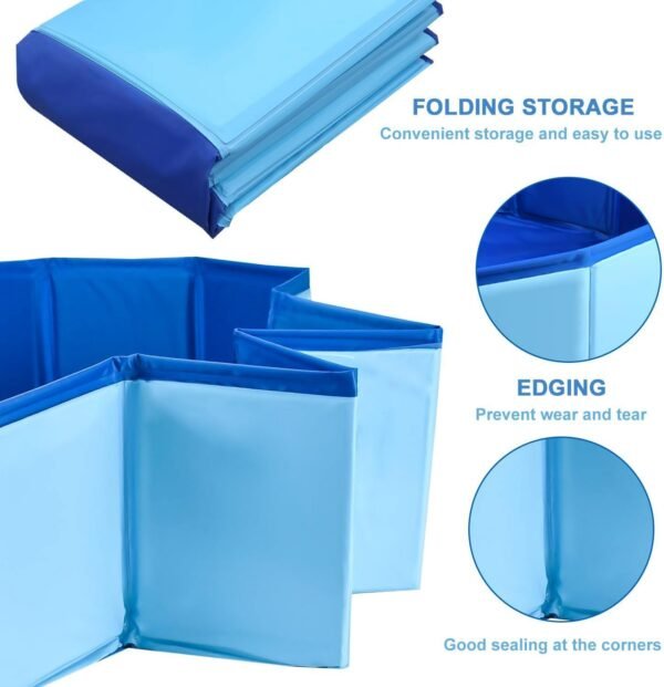 Piscine pliable pour chien - Piscine pliable pour petits chiens et chats - Piscine pour chiens et chats - Piscine en PVC - Pataugeoire pour animaux de compagnie – Image 3