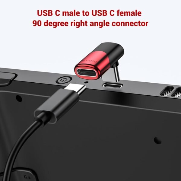 MOGOOD USB C Adaptateur à 90 degrés C mâle à C Femelle USB C Adaptateur Extender Type-C Data Transmission PD100W Charge Rapide et 8K @ 60Hz Passage pour Les Accessoires de Pont Vapeur – Image 2