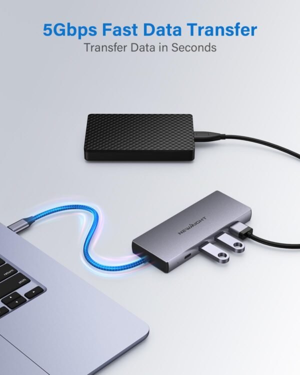 Station d'accueil USB C, adaptateur multiport Newmight 10 en 1 avec 4K @ 30 Hz, Ethernet 1 Gbit/s, VGA, 3 USB 3.0, USB-C 3.0, port de charge PD 100 W, SD/TF pour Dell, HP, MacBook Pro Air, iPhone – Image 5