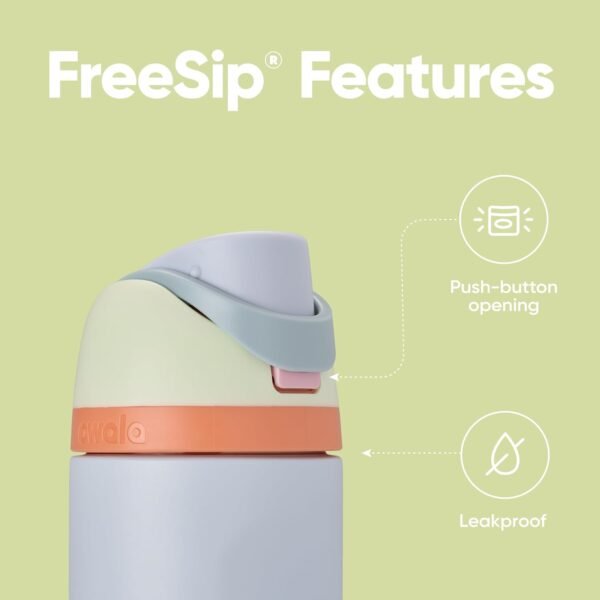 Owala FreeSip Gourde Bouteille d'eau isotherme en acier inoxydable avec paille pour le sport, les voyages et l'école, sans BPA, 710 ml, maison de plage – Image 4