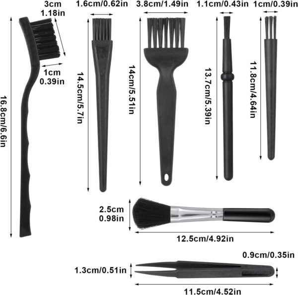 TIESOME 7 Pcs Set de brosses de Nettoyage pour claviers, Brosse de Nettoyage pour Petits espaces Brosse de Nettoyage pour appareils électroniques informatiques Brosse de Nettoyage pour poussières – Image 7