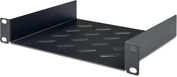 DIGITUS Étagère - 1U - 10 pouces (254 mm) - Pour armoire réseau - 200 mm de profondeur - Tôle d'acier perforée - Noir