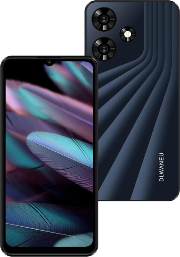 Téléphone Portable Débloqué 4G, 4Go+64Go Android 12 Waterdrop 6,56" , 8MP+18MP, 5435mAh ,Chargement Rapide Smartphone Pas Cher , 3 Slot-Dual SIM Telephone Portable Pas Cher WiFi/GPS/OTG/Type C-Noir