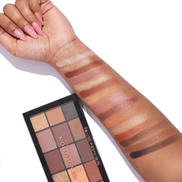Makeup Revolution, Palette d'ombres à paupières Reloaded, Valvet Rose, 15 nuances, 16.5g Crème – Image 3