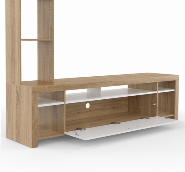IDMarket - Ensemble Meuble TV et étagères 170 cm Malo Bois et Placard Blanc – Image 6