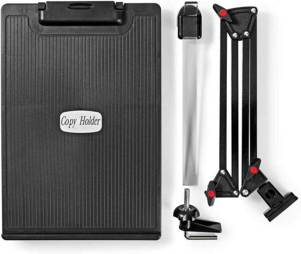 NEDIS Porte-Documents Ergonomique | Entièrement Mobile | Support de Bureau | Noir Gris/Noir ERGOCH300BK – Image 5