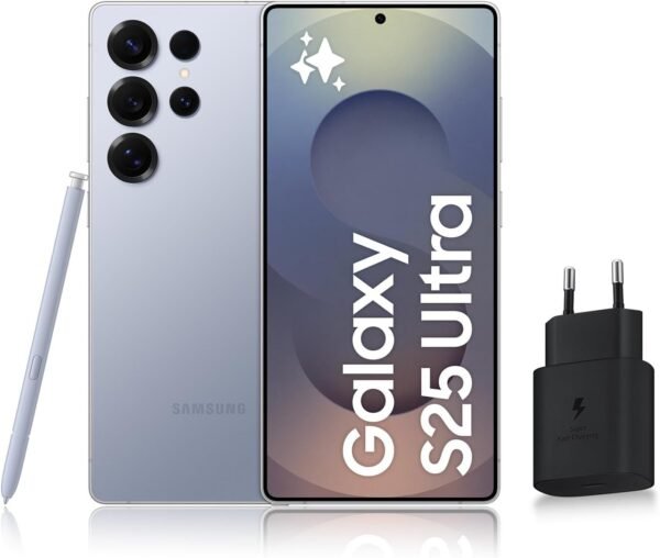 Samsung Galaxy S25 Ultra, Smartphone Android 5G avec Galaxy AI, 512 Go, Chargeur secteur rapide 25W inclus, Smartphone déverrouillé, Bleu Titane, Version FR