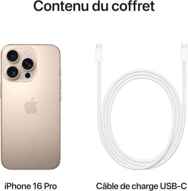 Apple iPhone 16 Pro (128 Go) - Titane Sable – Image 6