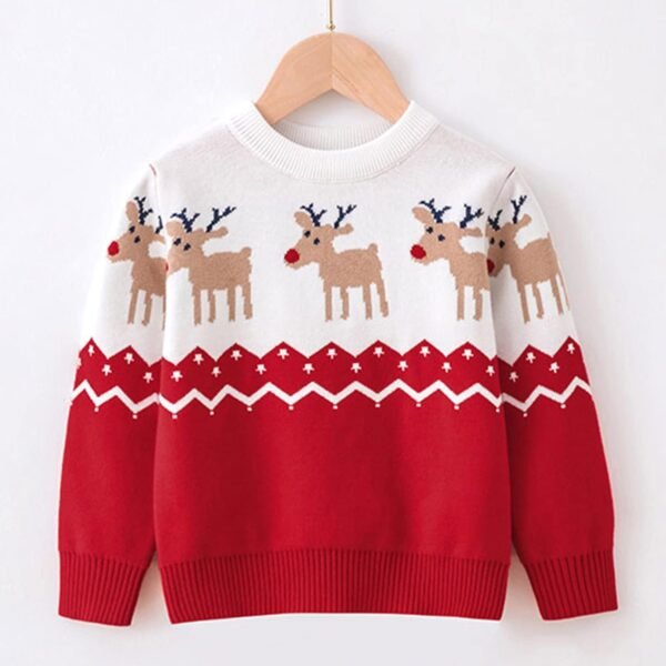 ZZSEAI Pull de Noël Garçon Fille,Garçons Filles Hiver Pull Impression Arbre de Noël Sweat-Shirt Pull De NoëL Fille 14 Ans Pull Long Noel Bébé Dessin animé Mignon Pulls Sweat Hauts – Image 2