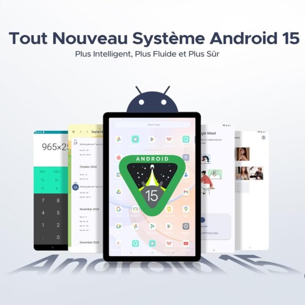 DOOGEE U10 (2025) Tablette Android 15, Tablette 10 Pouces 16Go RAM+128Go ROM(2To TF), GMS Tablette Tactile, WiFi 6, Widevine L1, 5060mAh, BT 5.0, 2 en 1 Tablette avec Clavier Souris- Gris – Image 3