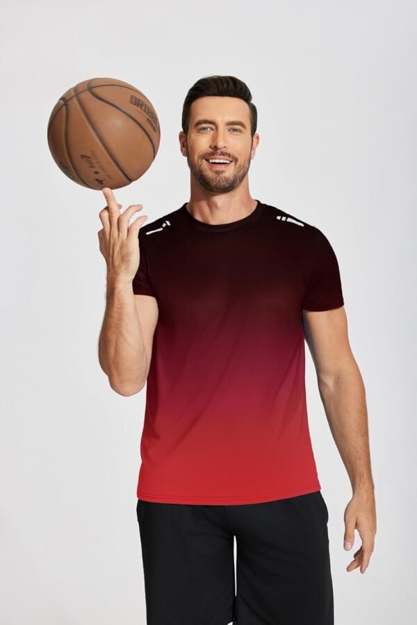 Weardear T-Shirt de Sport pour Hommes Chemise Fonctionnelle Chemise d'entraînement Respirante à séchage Rapide Chemise de Course à Manches Courtes – Image 3