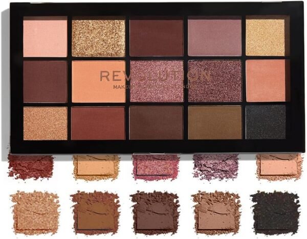 Makeup Revolution, Palette d'ombres à paupières Reloaded, Valvet Rose, 15 nuances, 16.5g Crème
