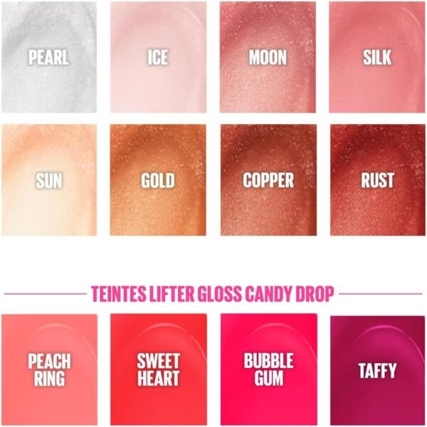 Maybelline New York - Gloss à Lèvres Hydratant & Brillance Instantanée - Enrichi en Acide Hyaluronique - Non Collant - Lifter Gloss Candy Drop - Teinte : Bubble Gum (24) - 5,4 ml – Image 5