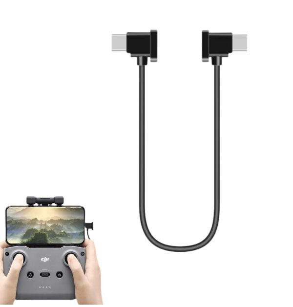 USB-C vers USB-C Câble de Données OTG pour Télécommande DJI Mavic 3 Mini 2 Mini 3 Pro Air 2S Mavic Air 2 DJI RC-N1 RC Pro DJI Osmo | 30cm | Compatible avec iPhone 16 Pro Plus Galaxy S24 iPad
