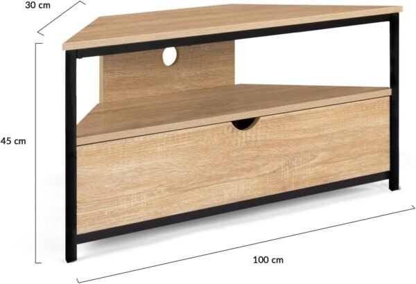 IDMarket - Meuble TV 100 cm d'angle Detroit avec Placard Design Industriel – Image 6