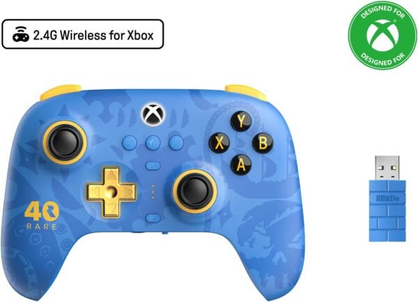 8BitDo Ultimate 3-mode Wireless Controller for Xbox, Hall Effect Joysticks, Pro Back Buttons, Compatibility with Xbox Series X|S & Xbox One, Apple, Windows PC & Android - Rare 40th Anniversary Edition – Image 2