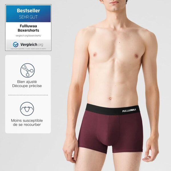 Fullluwaa - Lot de 10 Boxers Homme Coton, Confortable et Doux - Ajustés, Ceinture Élastique Ultra - Souple – Image 2