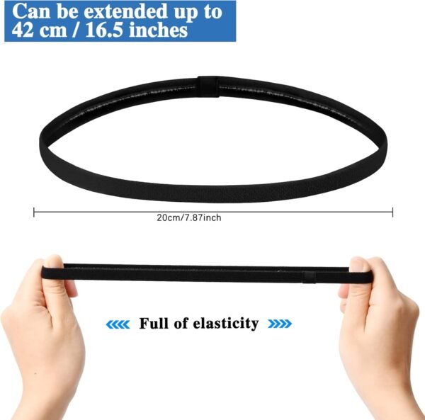 Chstarina 10 Pièces Bandeaux de Sport, Bandeaux de Cheveux Élastique Antidérapant, Headband Hairband Bandeaux de Tête pour Homme Femme Course Yoga Jogging Gym – Image 3