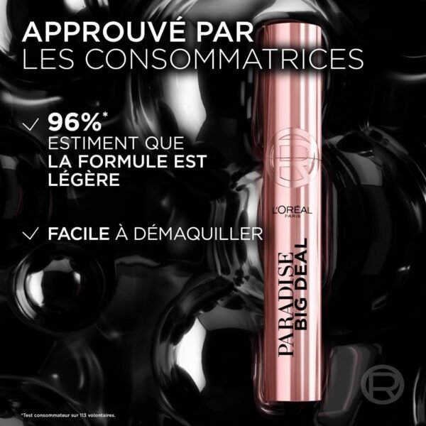 L'Oréal Paris - Mascara Volume Modulable - Formule Légère - Application Uniforme - Sans Paquet - Paradise Big Deal - Couleur : Noir – Image 7