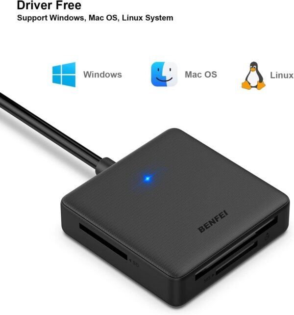 Lecteur de Carte mémoire, BENFEI 4 in 1 USB-C vers SD Adaptateur de Lecteur de Carte SD Micro SD MS CF, Compatible avec iPhone 15 Pro/Max, MacBook Pro/Air 2023, iPad Pro, Surface Book 3 et Plus – Image 9