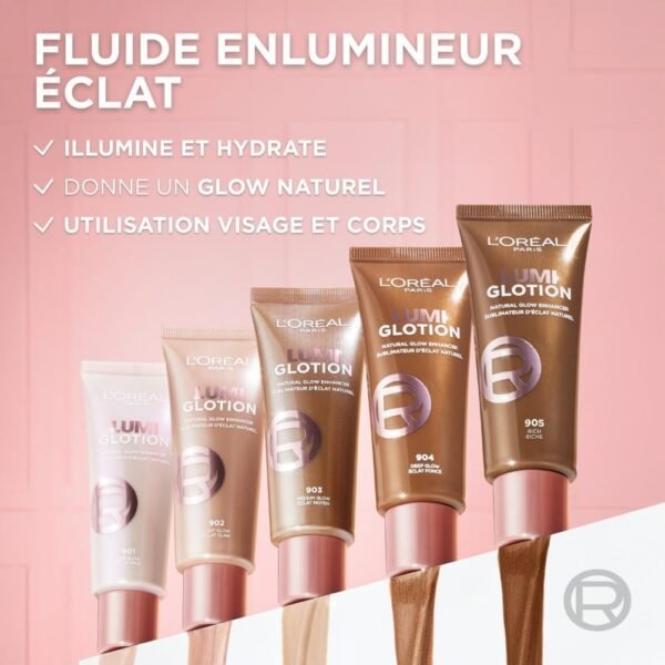 L'Oréal Paris - Fluide Enlumineur Éclat Multi-Usages - Illumine & Hydrate - Enrichi en Beurre de Karité - Lumi glotion - Teinte : 904 - 40 ml – Image 4