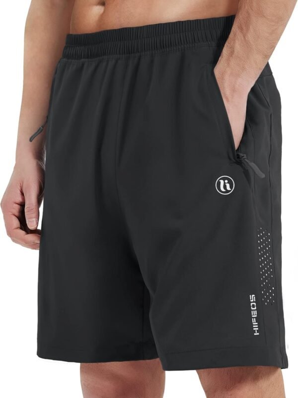 HIFEOS Short Sport Homme Séchage Rapide avec Poches Zippées pour Running, Fitness, Tennis