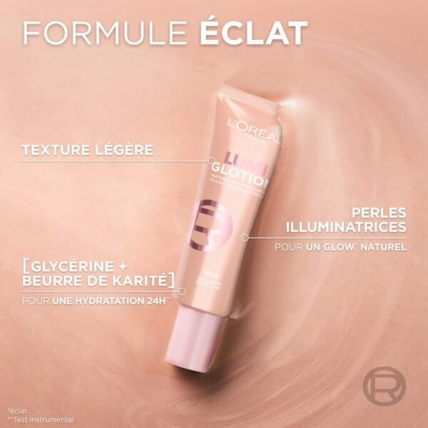 L'Oréal Paris - Fluide Enlumineur Éclat Multi-Usages - Illumine & Hydrate - Enrichi en Beurre de Karité - Lumi glotion - Teinte : 904 - 40 ml – Image 6