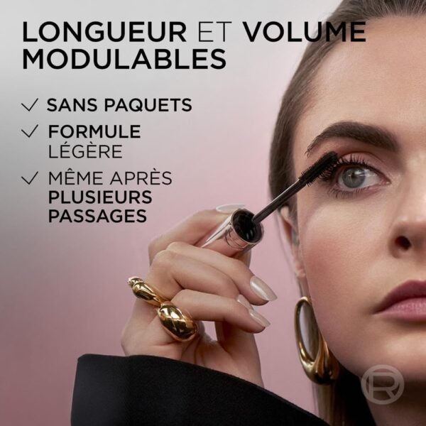 L'Oréal Paris - Mascara Volume Modulable - Formule Légère - Application Uniforme - Sans Paquet - Paradise Big Deal - Couleur : Noir – Image 3