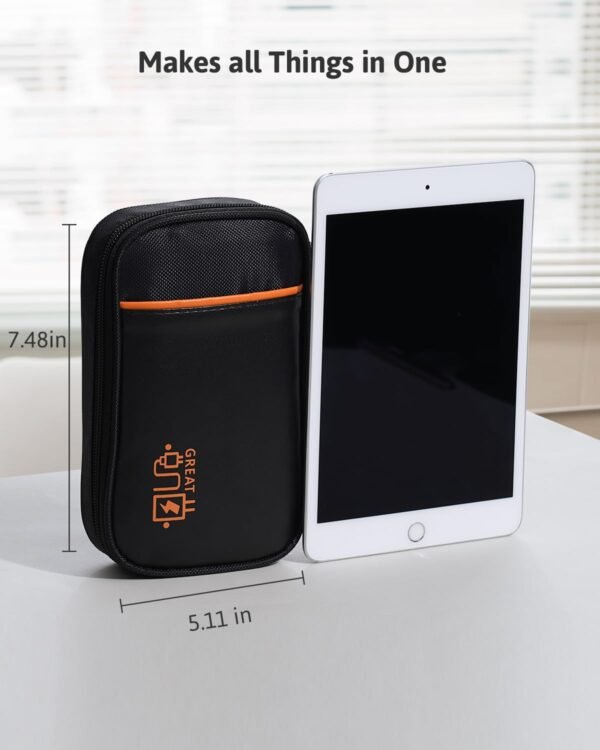 OrgaWise Sac Électronique Multifonctionnel Sac Câble Portable Étanche pour Chargeur, Câbles, Objets, Kindle, Adaptateurs – Image 2