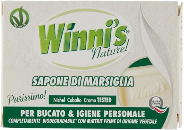 Winni's Lot de 3 savons de Marseille pour le linge et l'hygiène personnelle 250 g + polpa italien gourmet 400 g – Image 2