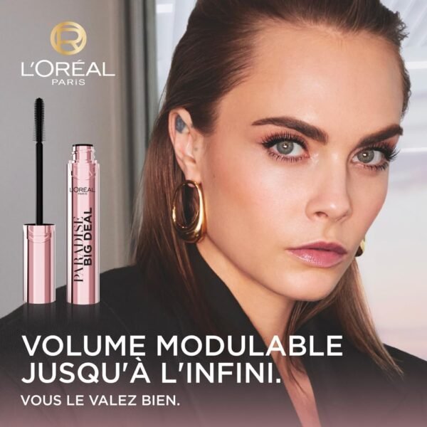 L'Oréal Paris - Mascara Volume Modulable - Formule Légère - Application Uniforme - Sans Paquet - Paradise Big Deal - Couleur : Noir – Image 2