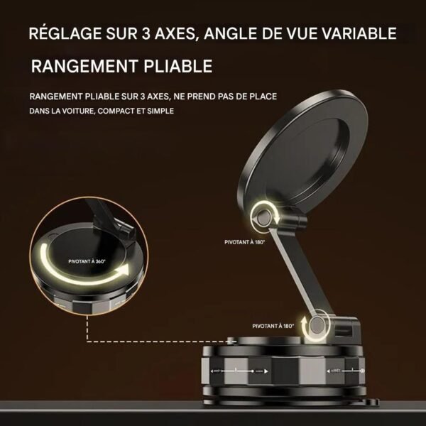Porte-Téléphone Magnétique à Ventouse | Support Téléphone Magnétique Auto à Ventouse - Support Voiture Réglable Accessoires pour Smartphones SUV Camion RV – Image 5