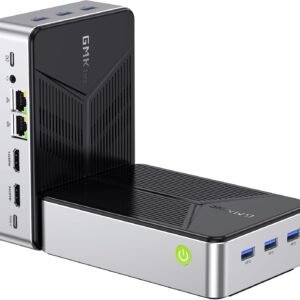 GMKtec Mini PC NAS, G9 Intel N150 Dual Boot Linux+OS Ordinateur de Bureau, 12GB DDR5 64GB eMMC + 512GB M.2 SSD, 4 emplacements M.2 NVMe, Dual NIC 2.5GbE, USB-C/USB 3.2 10Gbps, Stockage en réseau