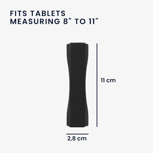 kwmobile 3X Support autoadhésif pour Tablette - Accessoire Universel Main pour tablettes - Sangle poignée élastique Dos Tablette - Noir-Bleu foncé-argenté – Image 6