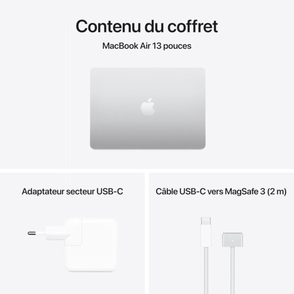 Apple MacBook Air 13 Pouces Ordinateur Portable avec Puce M4 : Conçu pour Apple Intelligence, Écran Liquid Retina de 13,6 Pouces, Mémoire unifiée de 16 Go, Stockage SSD de 256 Go, Touch ID ; Argent – Image 6