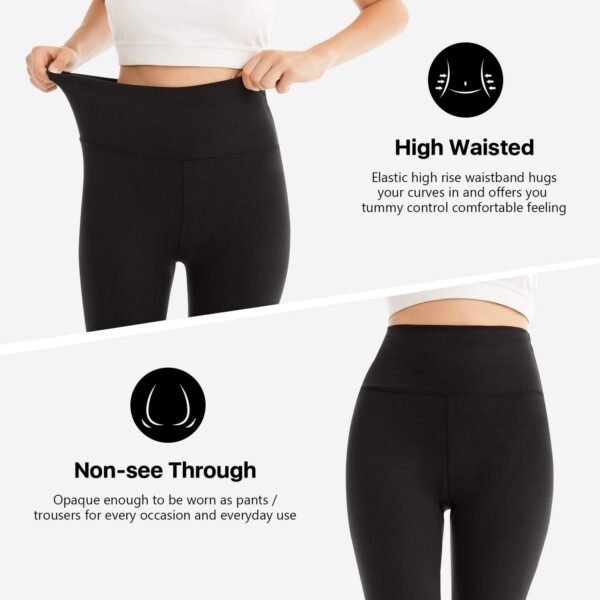 SINOPHANT Legging 3/4 Femmes Pantalon de Sport, Jegging Taille Haute Femme Yoga Opaque Doux Corsaire Pantacourt – Image 3