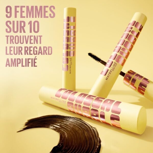 Maybelline New York - Mascara Volume Modulable - Effet Maxi - Cils Définis, Amplifiés, Séparés - Sans Paquets - Tenue Jusqu'à 24h - Colossal Bubble - Teinte : Noir - 10 ml – Image 9