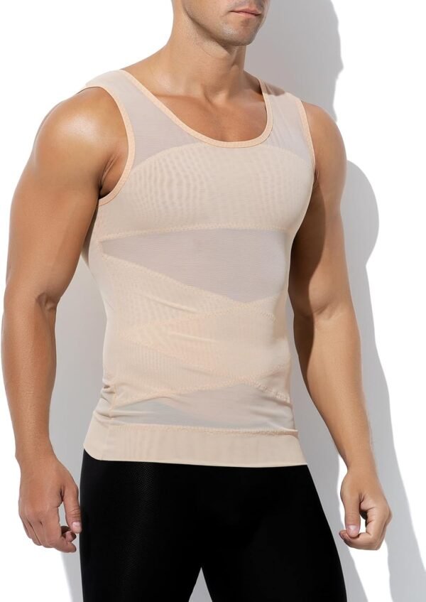 Casey Kevin Débardeur de Compression Homme Maillot de Corps Ventre Plat Homme sans Manche Gainant Minceur sous-vêtements Musculation Sport Top Body Shaper – Image 4