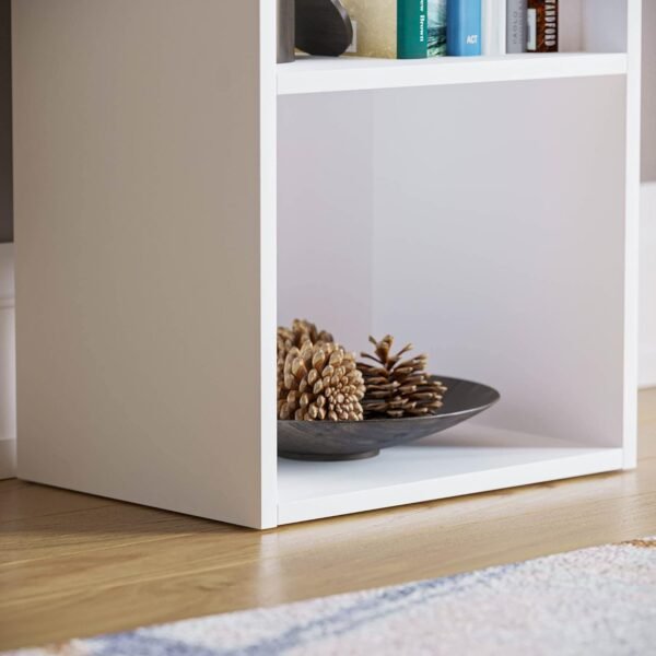 Vida Designs Oxford Bibliothèque en Cube à 3 étagères, Bois Blanc, Meuble pour Bureau, Salle de séjour et Chambre – Image 5