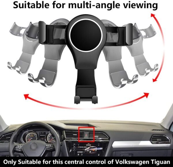 Lunqin Support de téléphone de voiture pour Volkswagen Tiguan 2018-2020 Accessoires Auto Support de Navigation Décoration Intérieur de Téléphone Portable Support – Image 5
