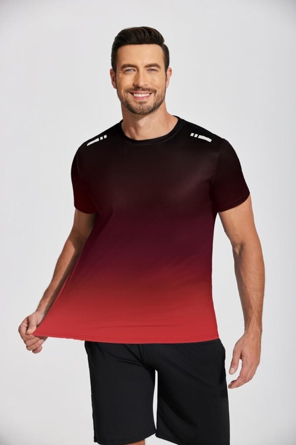 Weardear T-Shirt de Sport pour Hommes Chemise Fonctionnelle Chemise d'entraînement Respirante à séchage Rapide Chemise de Course à Manches Courtes – Image 4